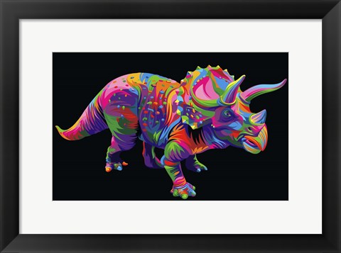 Framed Triceratops Print