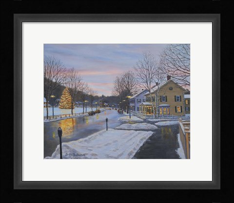 Framed Christmas In Woodstock Print