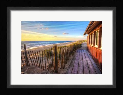 Framed Cottage By The Sea Print