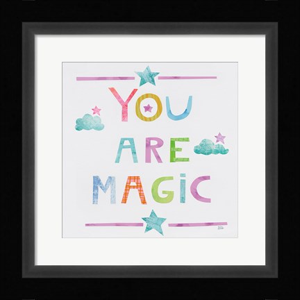 Framed Unicorn Magic V Clouds Print