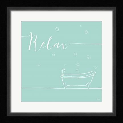 Framed Underline Bath V Teal Print