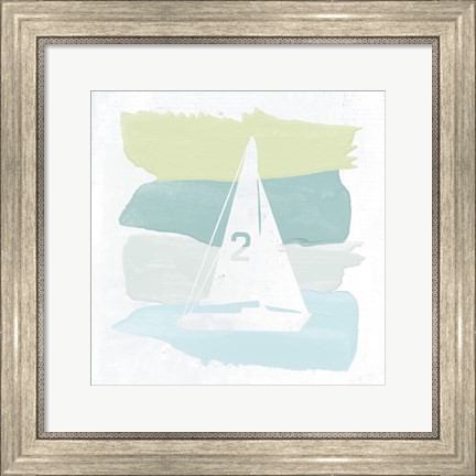 Framed Seaside Swatch Sailboat Print