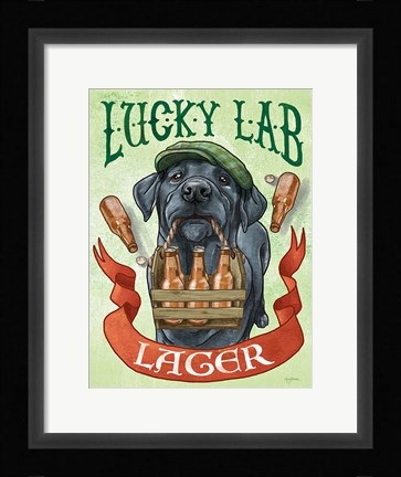 Framed Beer Dogs V Print