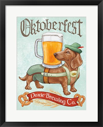Framed Beer Dogs III Print