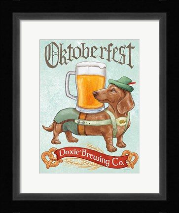 Framed Beer Dogs III Print