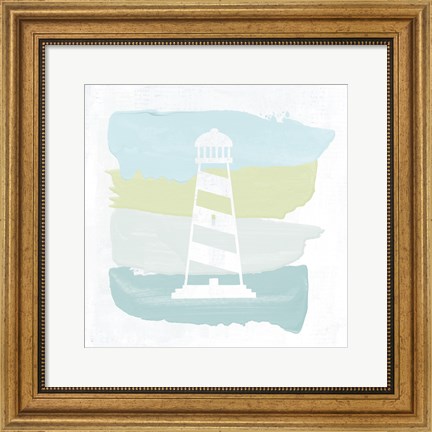 Framed Seaside Swatch Lighthouse Print