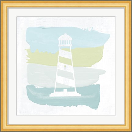 Framed Seaside Swatch Lighthouse Print