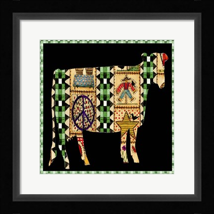 Framed Folk At Country Peace Cow Print