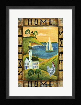 Framed Home Sweet Home Seaside Flag Print