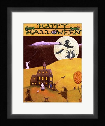 Framed White Witch Halloween Dance Print