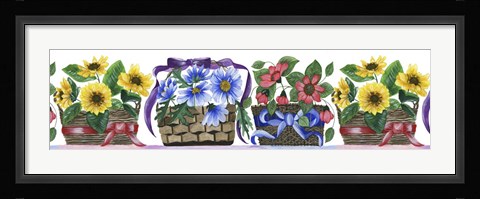 Framed Baskets Of Posies Print