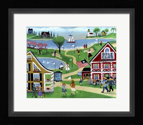 Framed Folk Art Golf Putt Putt Inn Print