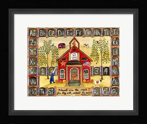 Framed Little Red School House Print