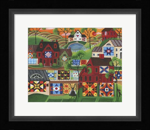 Framed Mama's Colorful Quilts Print
