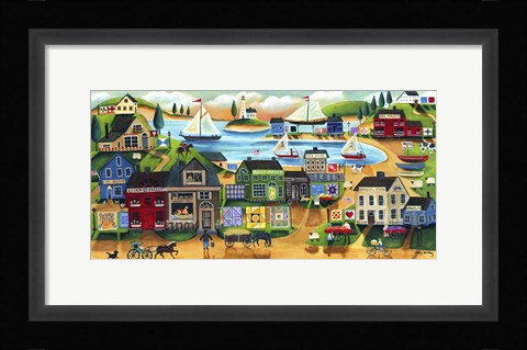 Framed Old Village Yesteryear Print