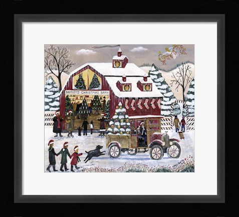 Framed Bartleys Christmas Barn Print