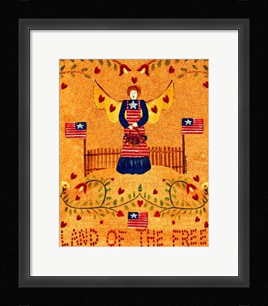 Framed Land Of The Free American Angel Print