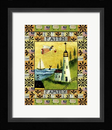 Framed Angel American Faith Family Print