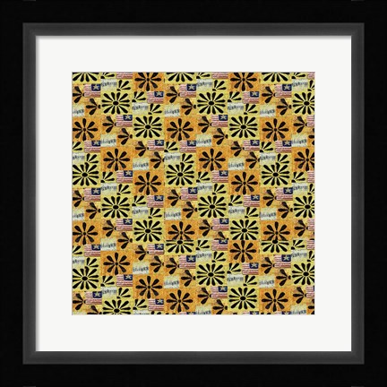Framed Blessings Flower Flag Print