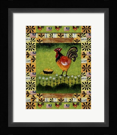 Framed American Cock A Doddle Do! Print