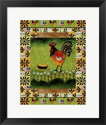 Framed American Cock A Doddle Do! Print