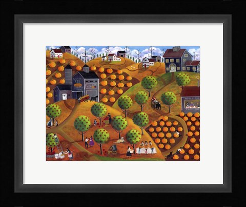 Framed Pick Your Own Pumpkin And Apple Farm Print