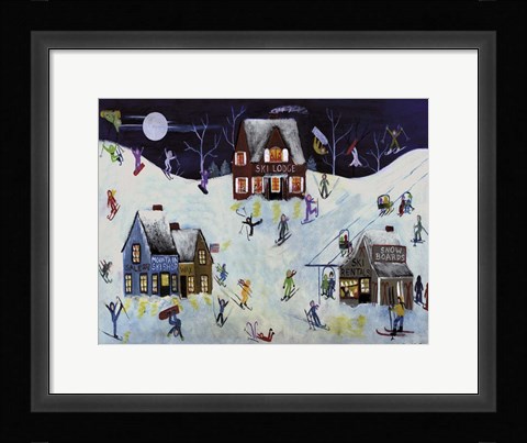Framed Mountain Ski Slope Print