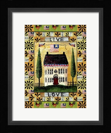 Framed American Flag Angel Live Love Print