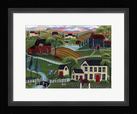 Framed Old English Sunrise Fox Run Print