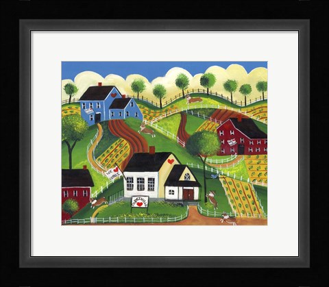 Framed Corgiville Print