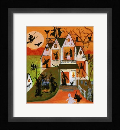 Framed Halloween House of Spells Print
