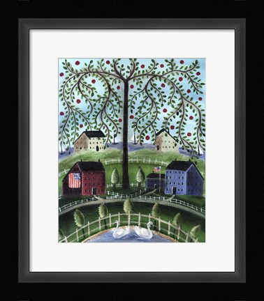 Framed American Salt Box Village Print