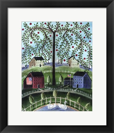 Framed American Salt Box Village Print