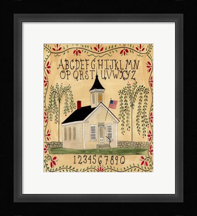 Framed American School House Print