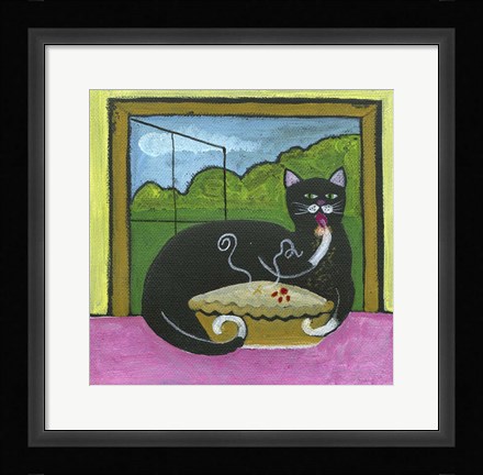 Framed Kitty Likes Cherry Pie Print