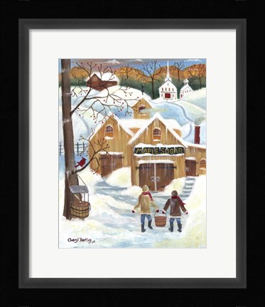 Framed Maple Sugar Barn Print