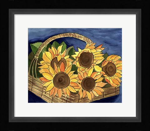 Framed Sunflower Basket Print