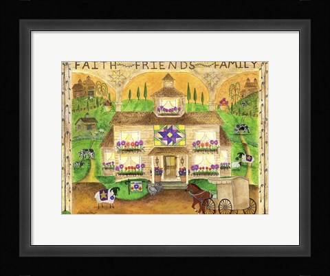 Framed Faith Friends Family Print