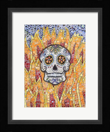 Framed Burning Skull Print