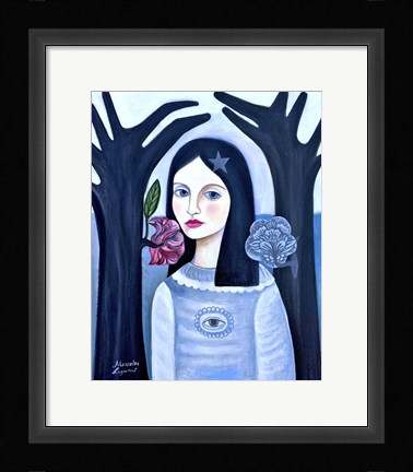 Framed Doll in the Woods Print