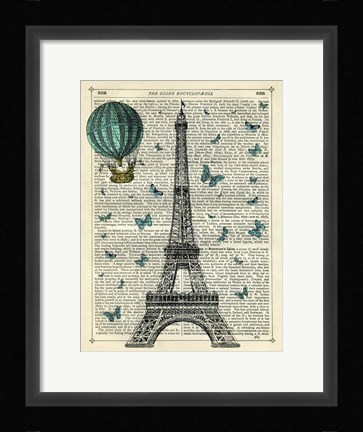 Framed Eiffel Butterflies Print