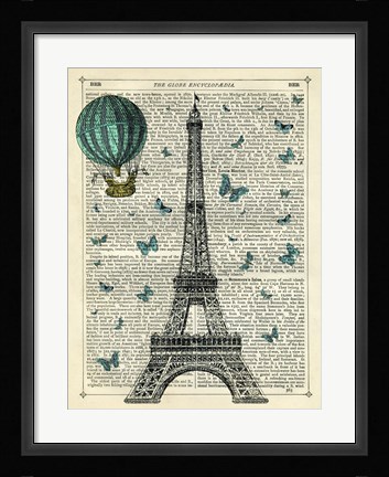 Framed Eiffel Butterflies Print