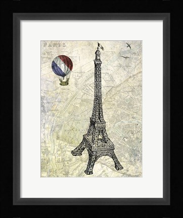 Framed Eiffel Map Print