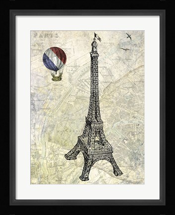 Framed Eiffel Map Print