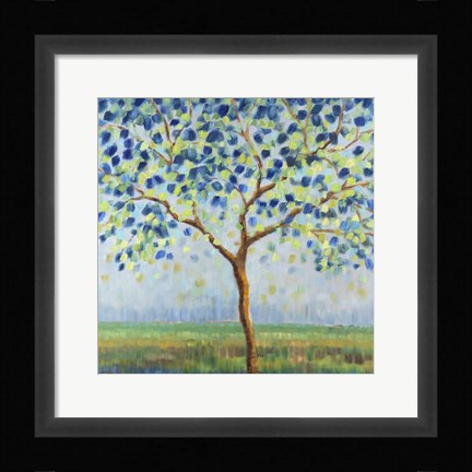 Framed Tree in Blue Print