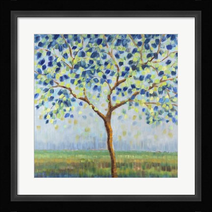 Framed Tree in Blue Print