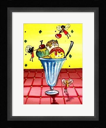 Framed Ice Cream Fairies Print