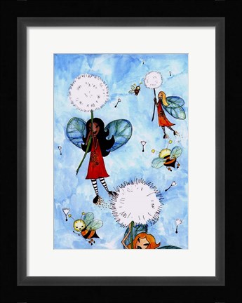 Framed Riding The Dandelions Print