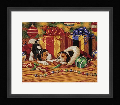 Framed Beagle Pups Print