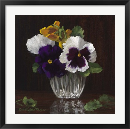 Framed Four Pansies Print